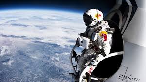 Imagen de Felix Baumgartner antes de saltar desde la estratósfera